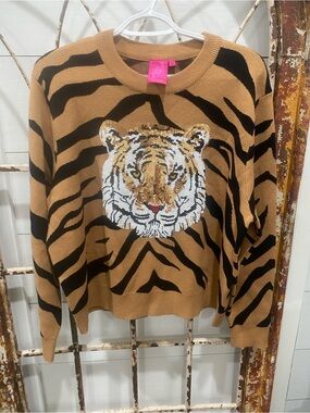 Queen Of Sparkles  Tiger Sweater sizes  XS